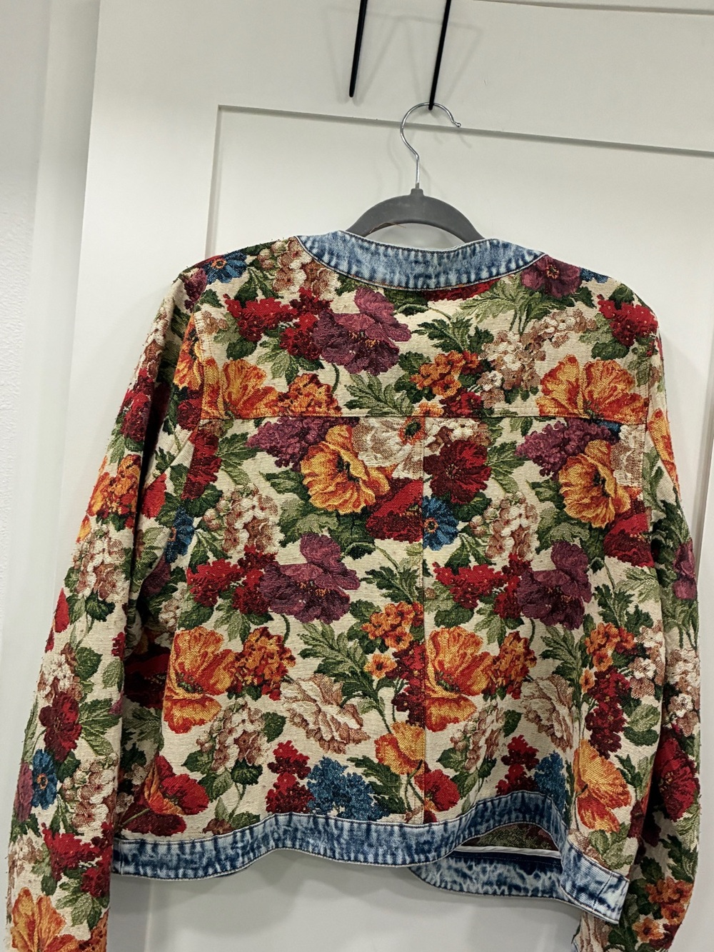 DAVI & DANI Floral Tapestry Jacket with Denim Trim - Multi - Picture 4 of 4